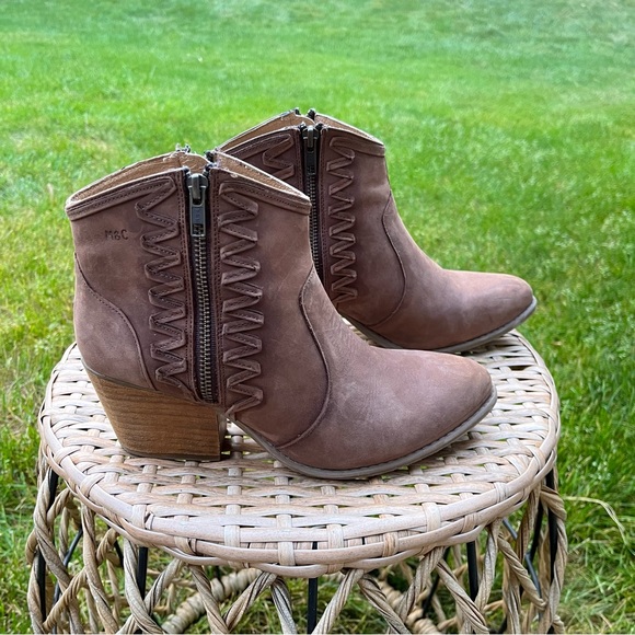 Musse & Cloud Booties Womens 9 Brown Leather Western Boho Ankle Boots Athya - Picture 2 of 11